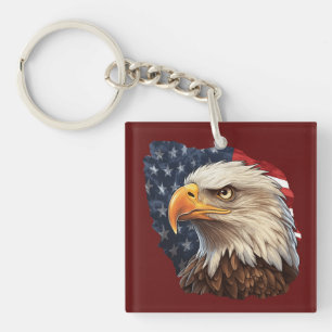 Llavero Bandera americana águila calva
