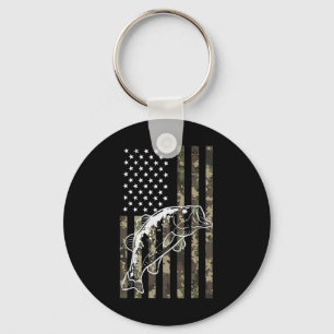 Llavero Bandera Americana Camuflaje de Pesca Patriótica Mu