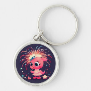 Llavero Bandera Americana con Flamingo Cartoon-69218
