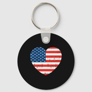 Llavero Bandera Americana Corazón 4 De Julio Patriótico Es