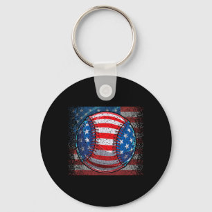 Llavero Bandera Americana de Béisbol 4 de Julio Día de la