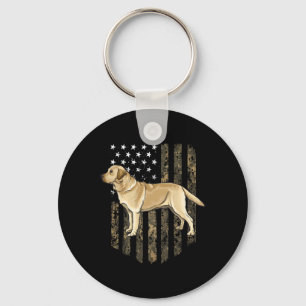 Llavero Bandera Americana De Camuflaje Labrador Retriever 