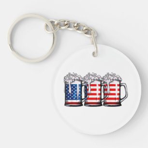 Llavero Bandera Americana de Cerveza 4 de Julio Hombres Mu