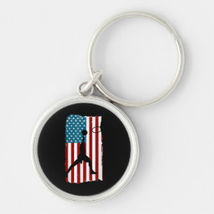 Llavero Bandera Americana de EE. UU. Baloncesto Atleta Pat