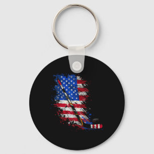 Llavero Bandera Americana De Hockey 4 De Julio