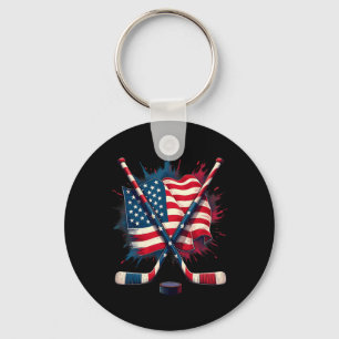 Llavero Bandera Americana de Hockey sobre Hielo