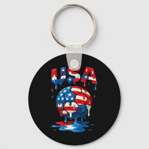 Llavero Bandera Americana En Fútbol Byll Estilo Goteo Homb