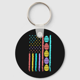 Llavero Bandera americana Feliz caza de huevos en Pascua P