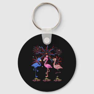 Llavero Bandera Americana Flamingo Para El 4 De Julio