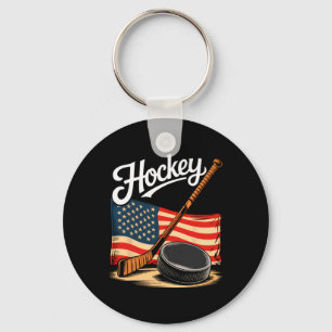 Llavero Bandera Americana Hockey 4 De Julio Hockey Amante