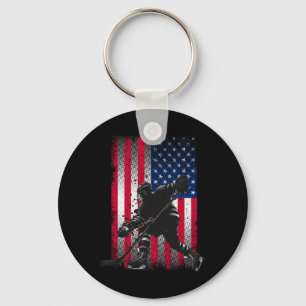 Llavero Bandera Americana Hockey Mujeres Niños Hombres