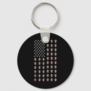 Llavero Bandera Americana Palomitas De Maíz Comida Usa Pat