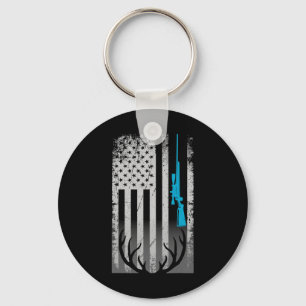 Llavero Bandera Americana Patriótica Caza de Ciervos Diver