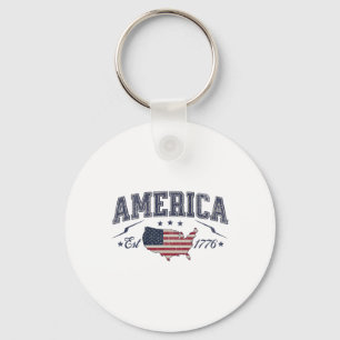 Llavero Bandera Americana Patriótica Usa Est 1776 4 De Jul