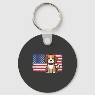 Llavero Bandera Americana Perro Patriótico Vector