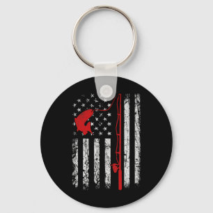Llavero Bandera Americana Pesca Rod Regalos Patrióticos de