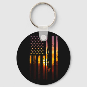 Llavero Bandera Americana Pescado Pescador Pescador Divert