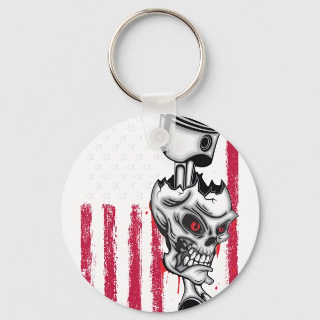 Llavero Bandera Americana Piston Muscle Car 5 (Anverso)