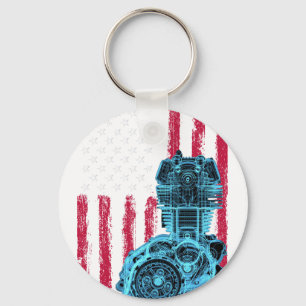 Llavero Bandera Americana Piston Muscle Car 9