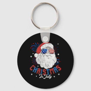 Llavero Bandera Americana Sungles Navidad En Julio Santa P