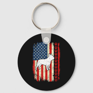 Llavero Bandera americana vintage bulldog francés patrióti