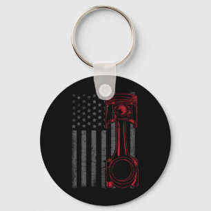 Llavero Bandera Americana Vintage Pistón Coche Divertido M