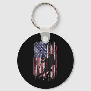 Llavero Bandera Americana Vintage Usa Jugador De Lacrosse