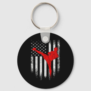 Llavero Bandera Americana Vintage Usa Luchador De Mma Kick