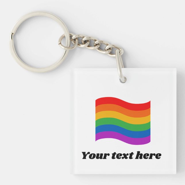 Llavero Bandera arco iris del orgullo gay Merch (Frente)
