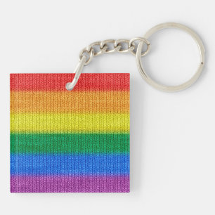 Llavero Bandera arco iris tejer Tiras sin inconvenientes