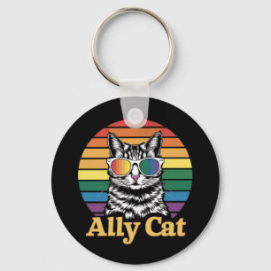 Llavero Bandera arcoiris LGBTQ de Ally Cat