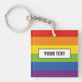 Llavero Bandera arcoiris Texto Orgullo gay Merch