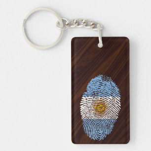 Llavero Bandera argentina de la huella dactilar del tacto
