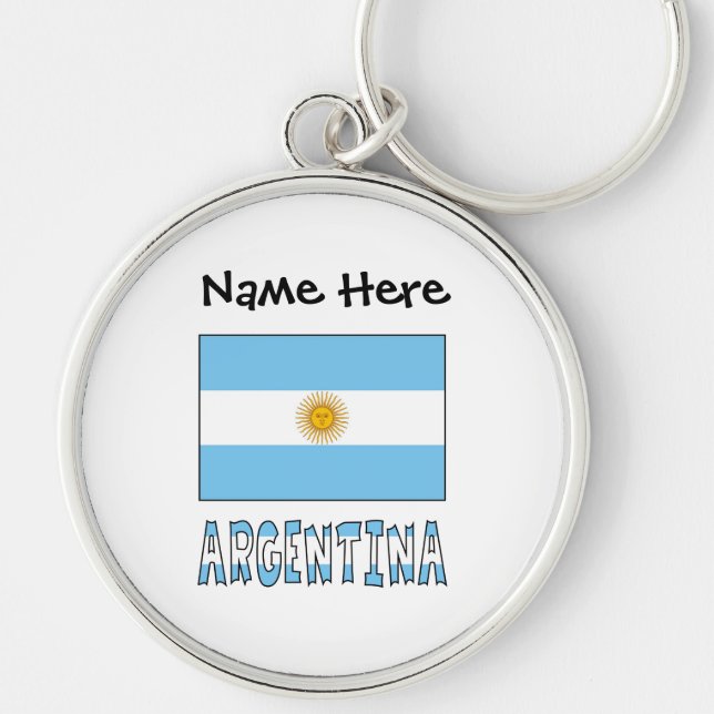 Llavero Bandera Argentina Personalizada (Frente)
