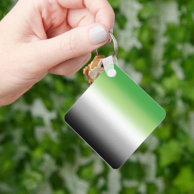 Llavero Bandera Aromántica Gradiente - Orgullo Aromántico  (Mano)