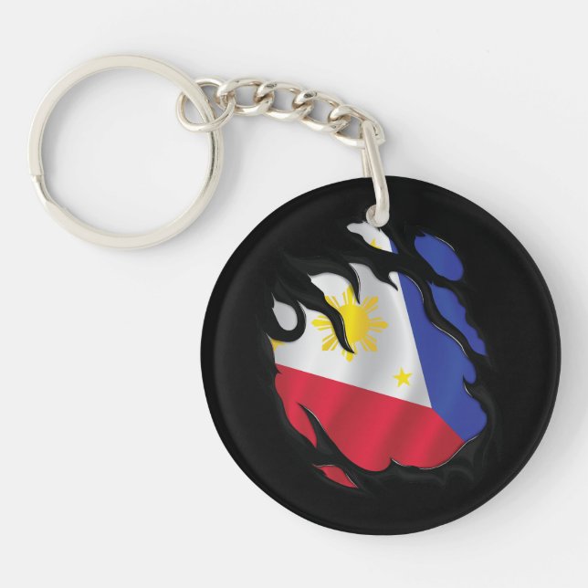 Llavero Bandera arrancada de Filipinas (Frente)