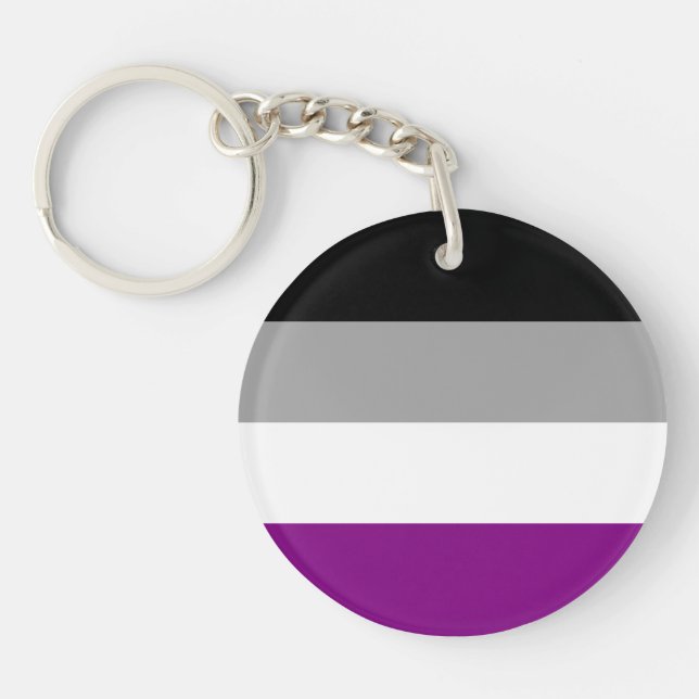 Llavero Bandera asexual del orgullo (Frente)
