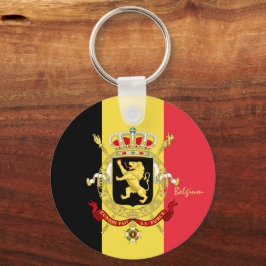 Llavero Bandera belga, emblema y vacaciones en Bélgica / d
