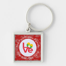 Llavero Bandera Birmana Myanmar Letras Rojas LOVE Blanco s