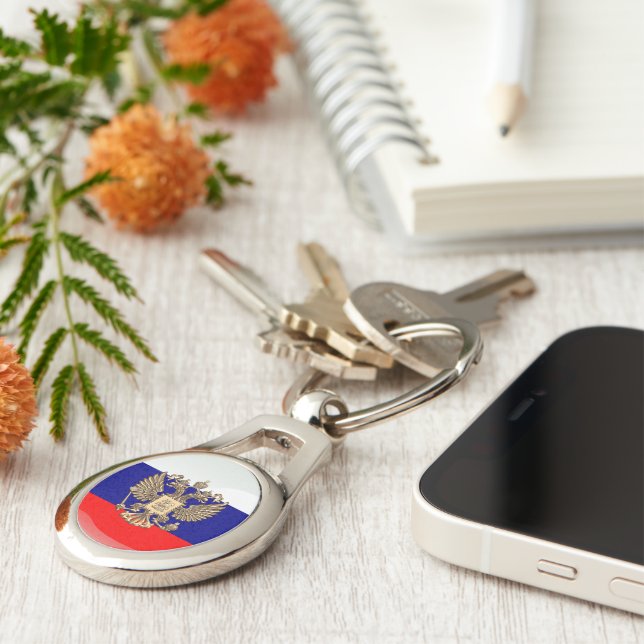 Llavero Bandera brillante rusa (Lateral)