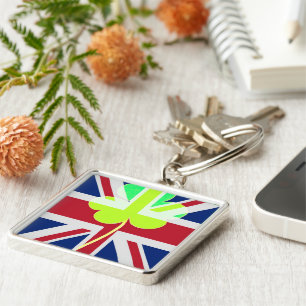Llavero Bandera británica irlandesa Shamrock Clover St. Pa