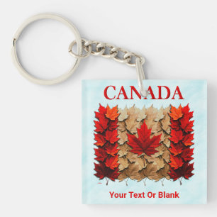 Llavero Bandera canadiense de la hoja de arce de otoño