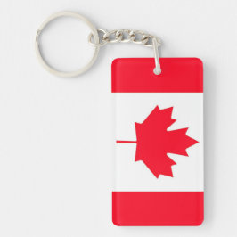 Llavero Bandera canadiense. Patriótico. Doble cara