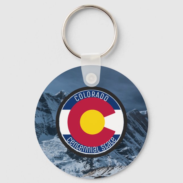 Llavero Bandera circular de Colorado (Anverso)