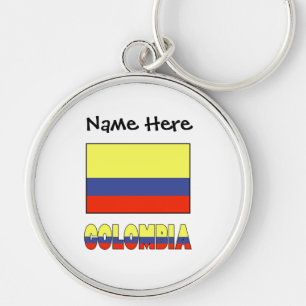 Llavero Bandera colombiana con tu nombre