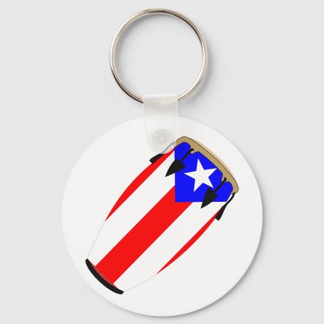 Llavero Bandera Conga Puerto Rico (Anverso)