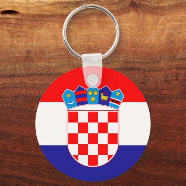 Llavero Bandera croata y vacaciones en Croacia, viajes / d (Anverso)