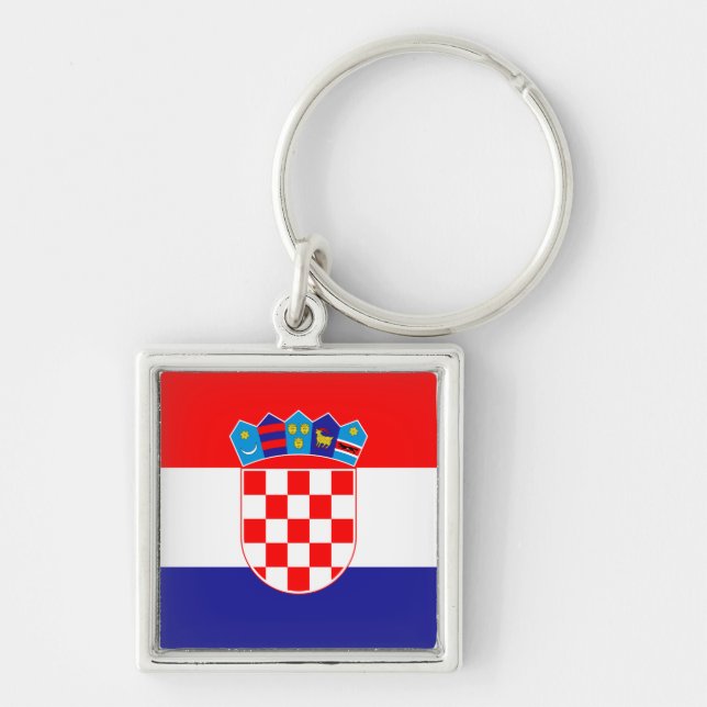 Llavero Bandera croata y vacaciones en Croacia, viajes y d (Frente)