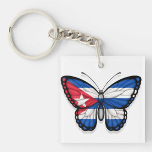Llavero Bandera cubana de la mariposa