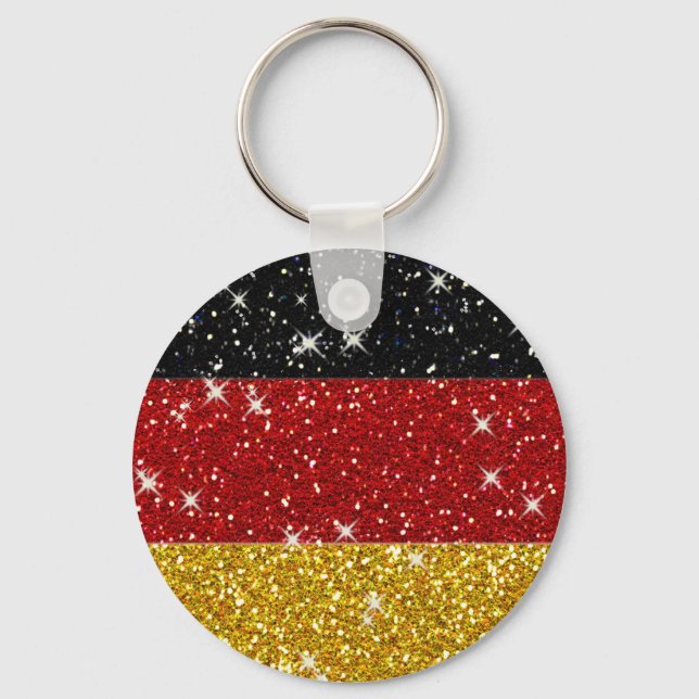 Llavero Bandera de Alemania Purpurinas con espárragos (Anverso)